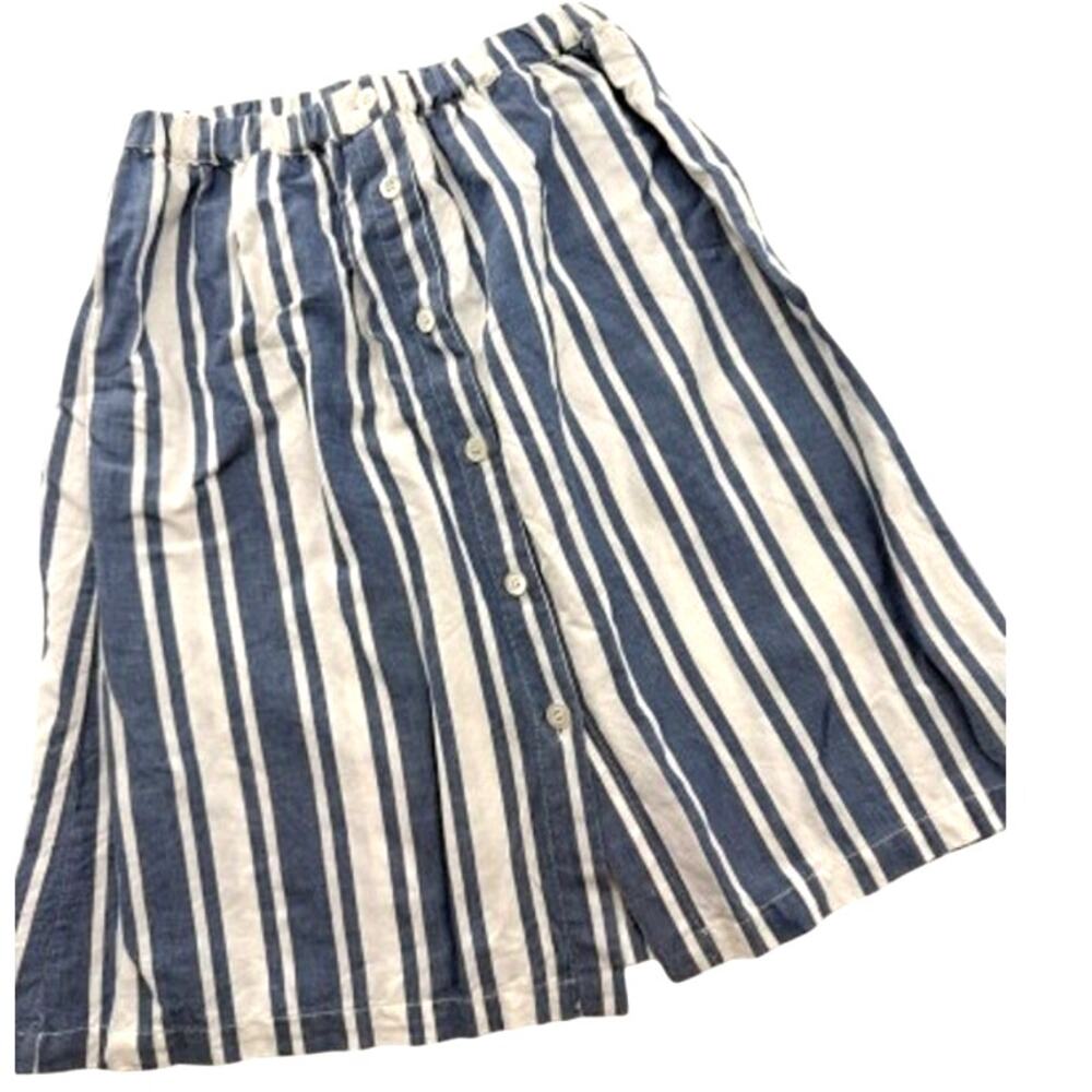 BABE & TESS Girls Elastic Chambray Blue and White Stripe Skirt 8